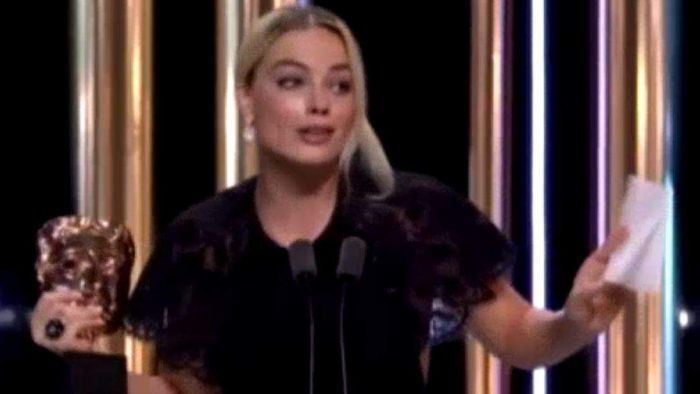 Royal laughter as Margot Robbie delivers Prince Harry joke on BAFTAs stage