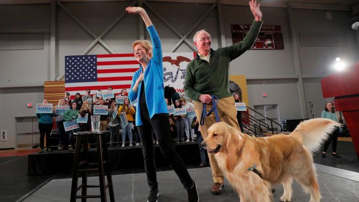 Can Elizabeth Warren’s golden retriever Bailey guide her to the White House?