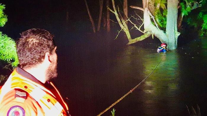 ‘Extremely lucky’: Man who clung to tree for 10 hours rescued in NSW floods