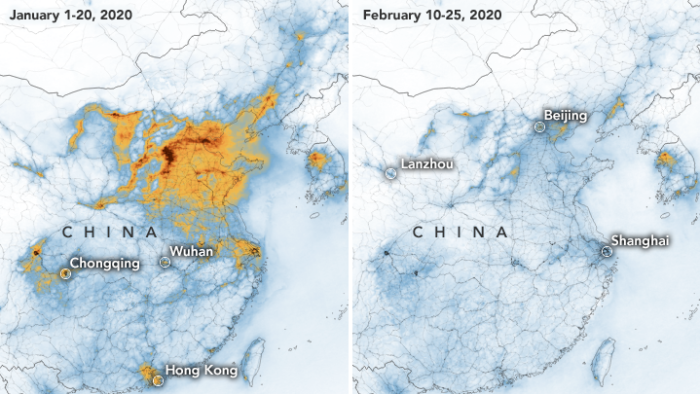 This is what the effect of coronavirus break out appears like from area