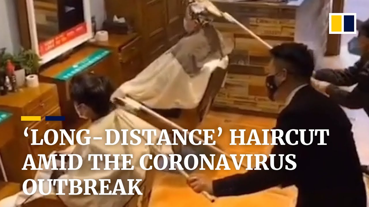 ‘Long-distance’ haircut in the middle of the coronavirus outbreak in China