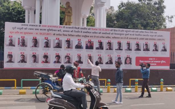 U.P. Authorities set up hoardings recognizing anti-CAA protesters implicated of violence