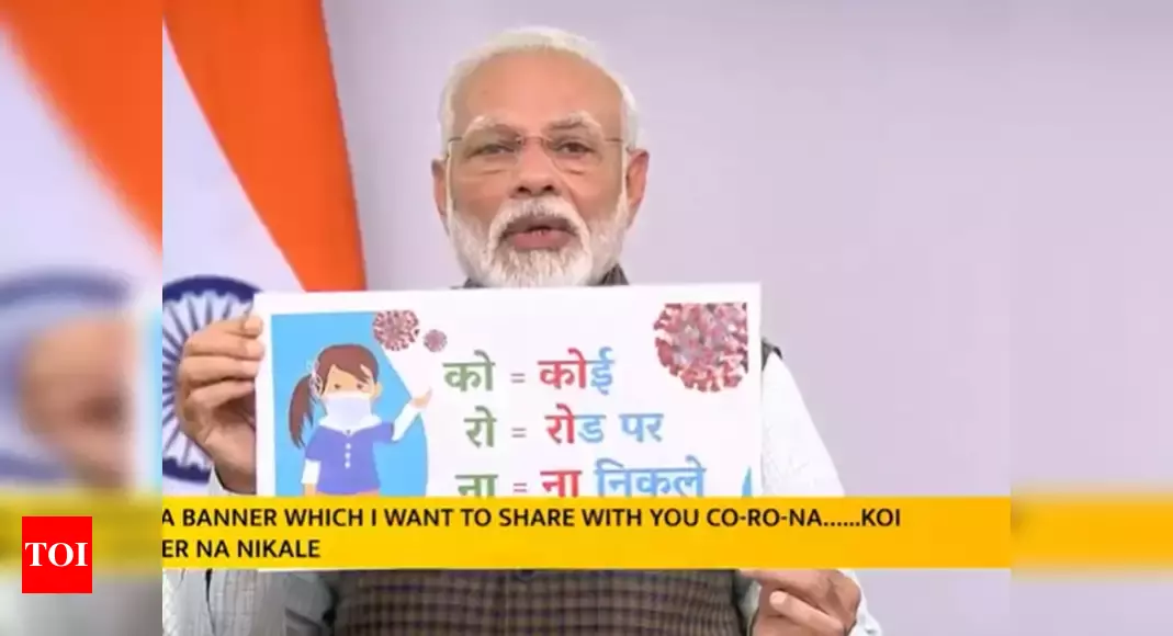 ‘Corona means…’: PM Modi shows creative poster urging people to stay indoors