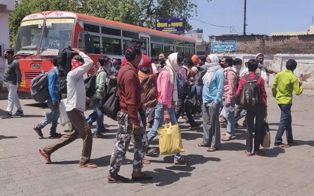 Despite U.P. CM’s appeal, migrant workers throng Lucknow’s bus stands