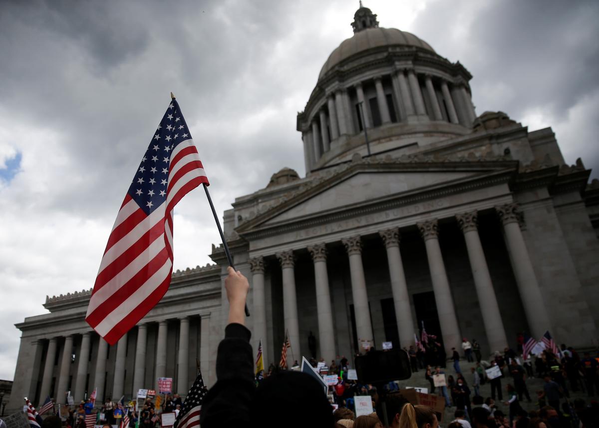 About 2,500 protesters assemble at Washington state capitol versus stay-at-home order