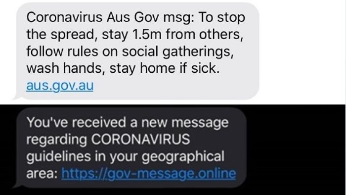 Among these coronavirus texts is a fraud– can you inform which?