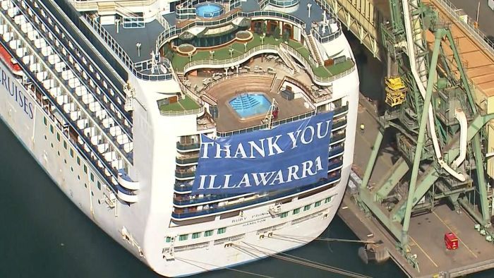 Coronavirus-hit Ruby Princess departs Port Kembla for global waters