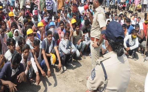 Hundreds of migrant workers protest in Surat for third time in less than a month