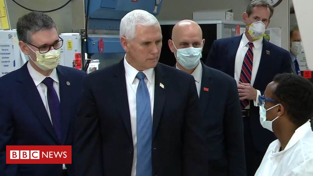 Mike Pence appears without infection mask at healthcare facility