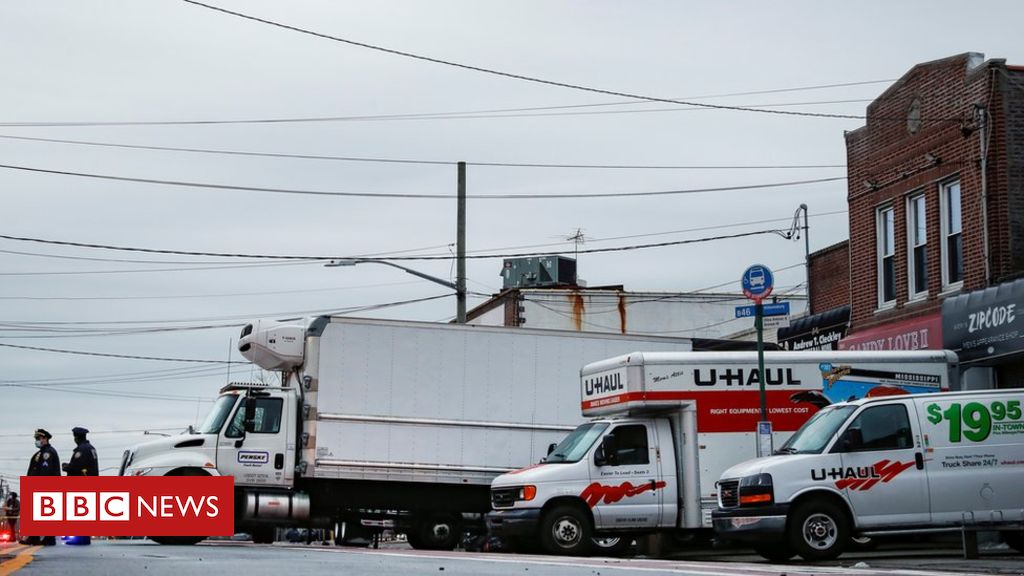 New york city funeral house puts remains in trucks