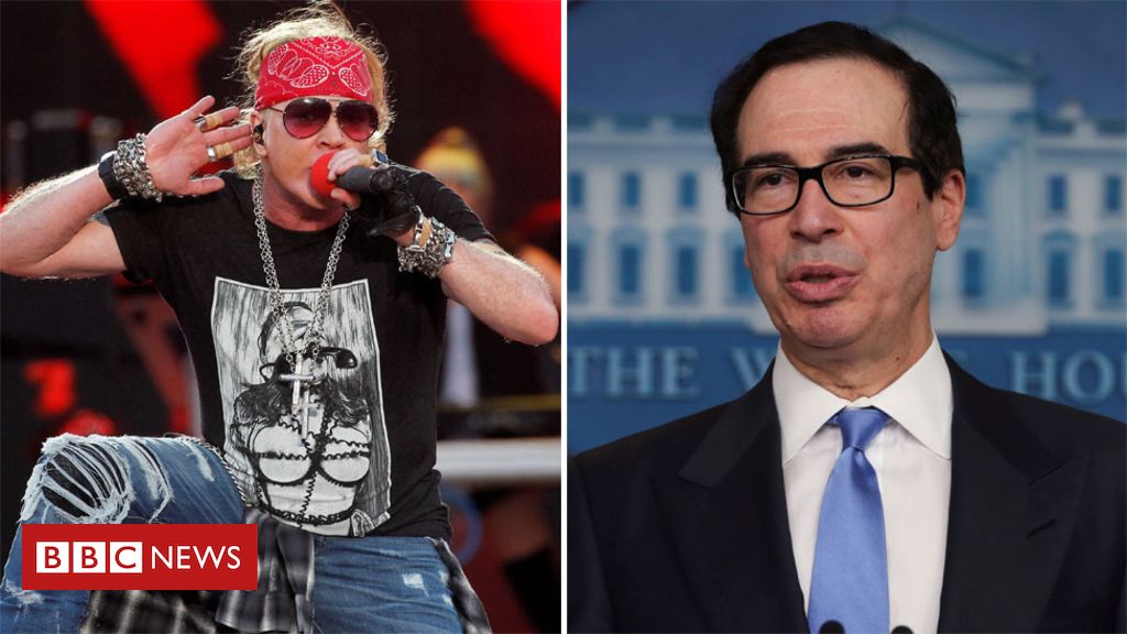 Axl Rose and Steven Mnuchin in coronavirus row