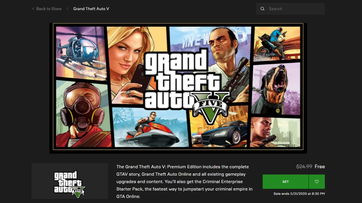 Epic Games Store Crashes After Making GTA V Available for Free; Upcoming Free Games Leaked