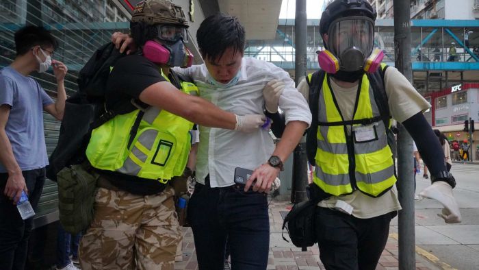 Cops fire tear gas in Hong Kong as hundreds protest against proposed nationwide security laws