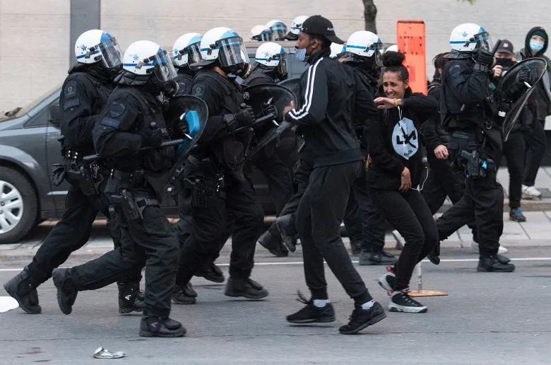 Anti-racism protest in downtown Montreal turns violent | CBC News