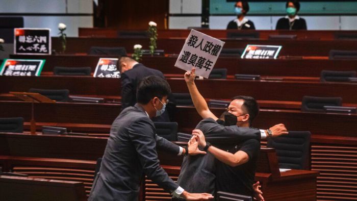 Hong Kong legislature passes Chinese nationwide anthem bill amid protests