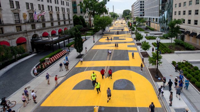 Live: DC paints huge ‘Black Lives Matter’ on streets outside White House