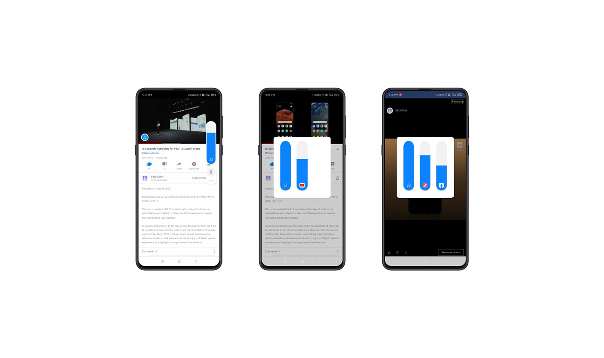 MIUI 12 adds a Sound Assistant for controlling media volume from multiple apps