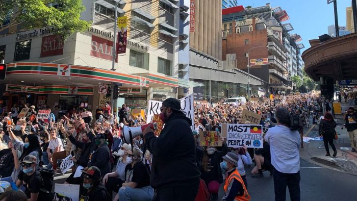 Thousands march in Brisbane over black deaths in custody