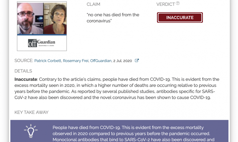 Individuals have actually passed away from the coronavirus, contrary to article claiming to report pathologist’s “revelations” on COVID-19