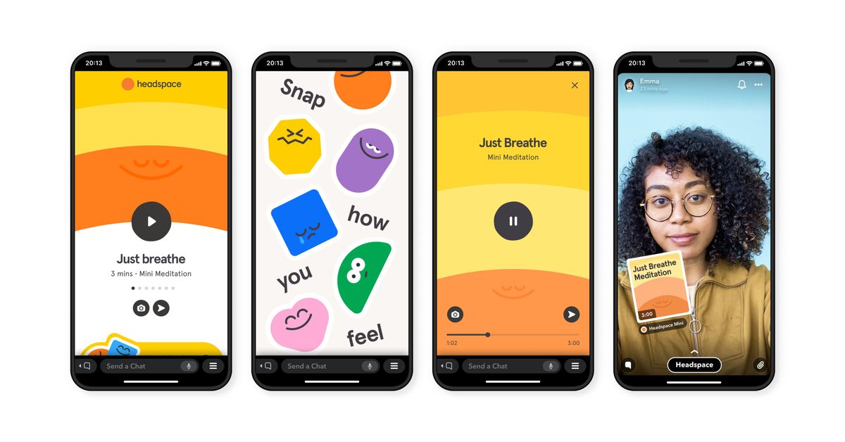 Snapchat present the very first of its Mini apps with meditations from Headspace