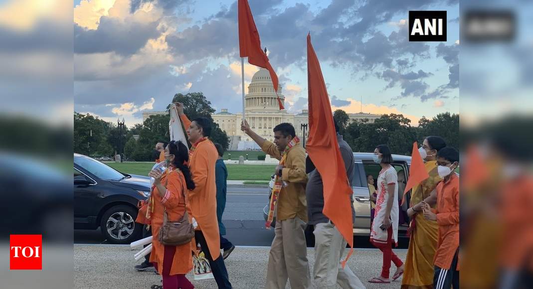 Indian-Americans celebrate Ram Temple foundation stone laying event