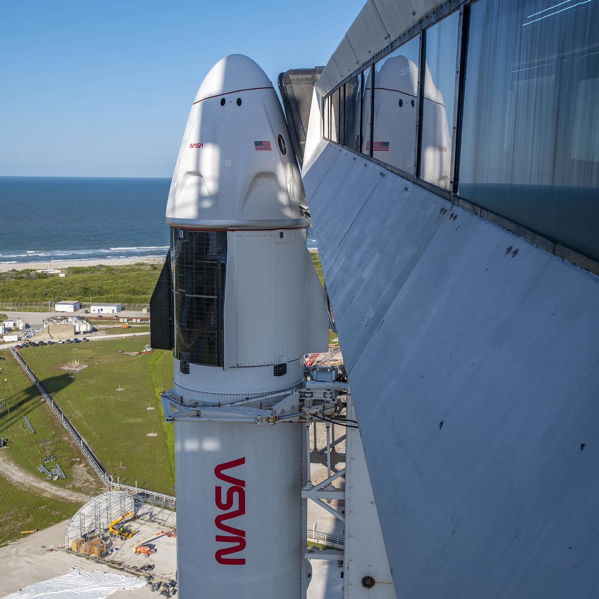 SpaceX Falcon 9 Rocket With Crew-4 Dragon Rolls To Delivery Pad, Completes Dry Dress Rehearsal