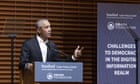 ‘Democracy will wither’: Barack Obama outlines perils of unregulated mountainous tech in sweeping speech