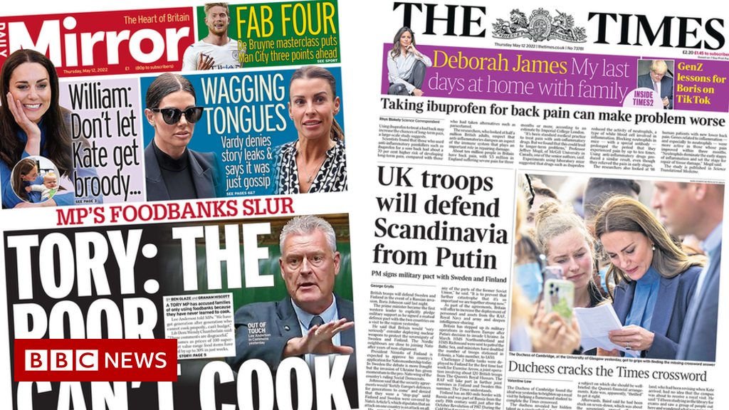 The Papers: ‘Unhappy can’t put together dinner’ says MP and UK indicators defence pact