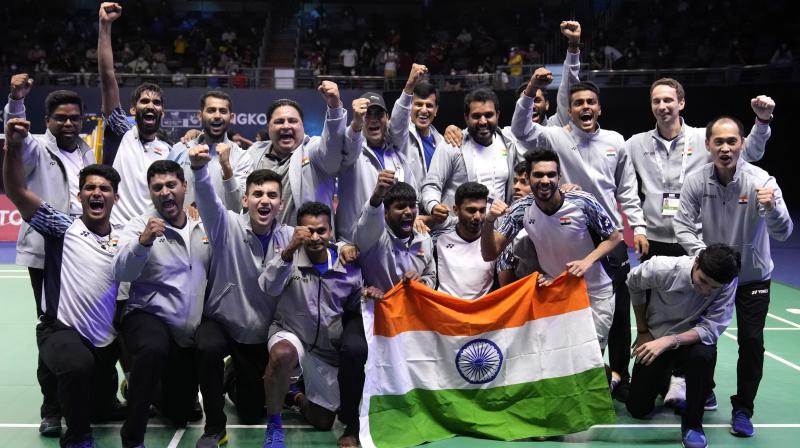 Historical title triumph: India stun Indonesia 3-0 to retract Thomas Cup