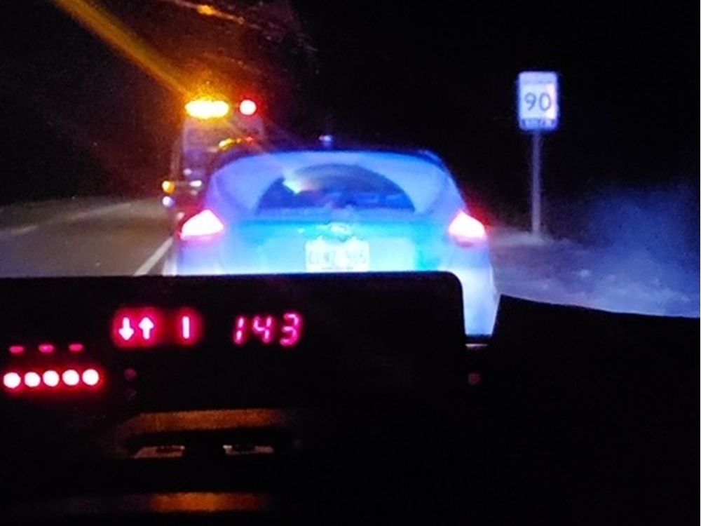 Web site visitors police kick off lengthy weekend see with two cars racing at 150 km/h