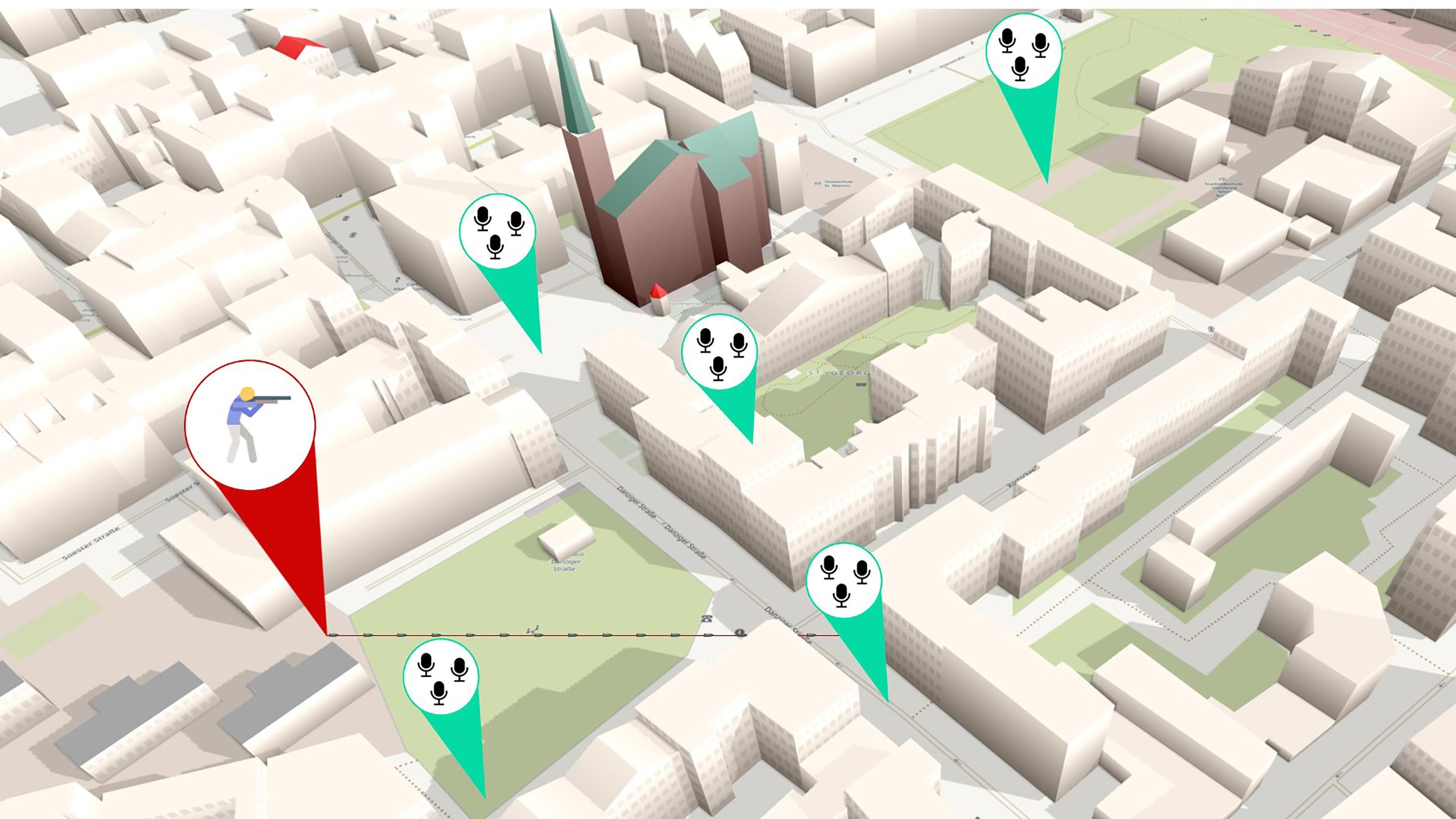 Acoustic Sensors Pinpoint Shooter’s Region in City Atmosphere