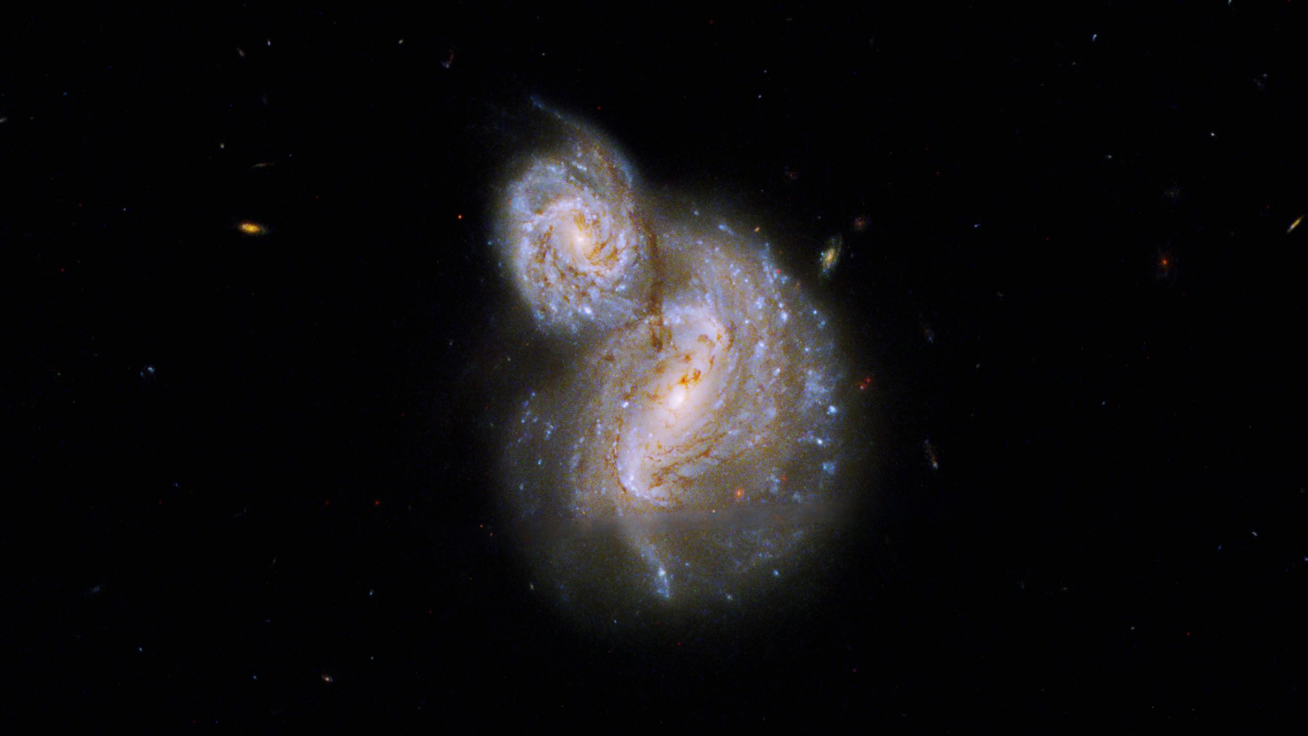 Hubble telescope snaps trippy current gape of two swirling galaxies