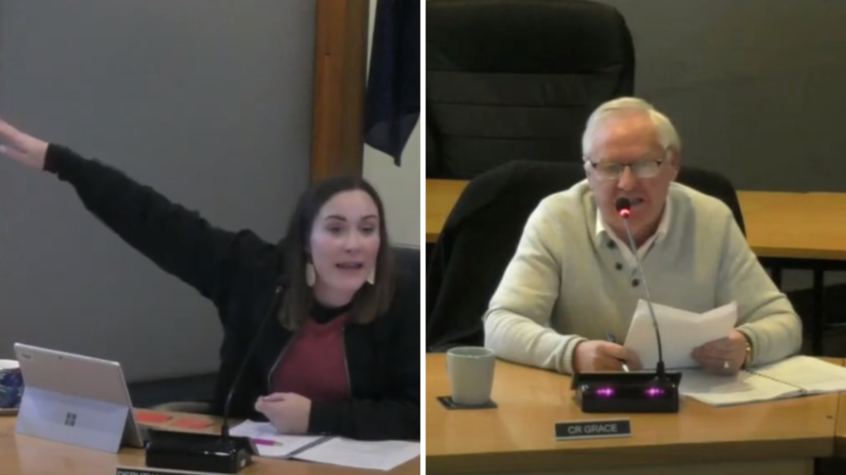 ‘Name the cops’: Tasmanian council erupts into chaos after councillor refuses to head away meeting