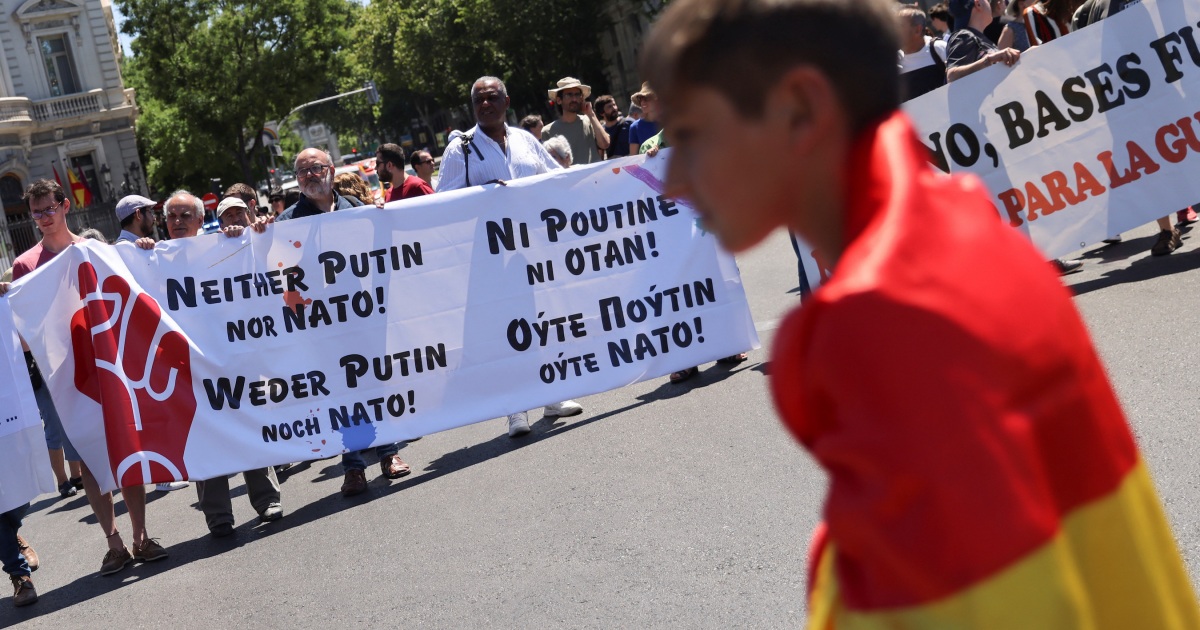 Hundreds display cloak in Madrid ahead of NATO summit