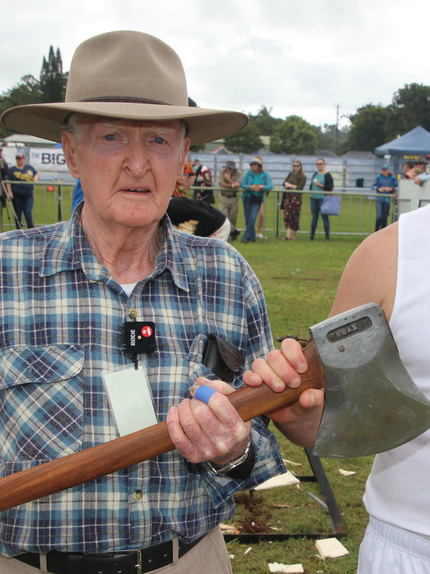 At 90, woodchopper peaceful no longer ready to raise down axe on lifelong passion