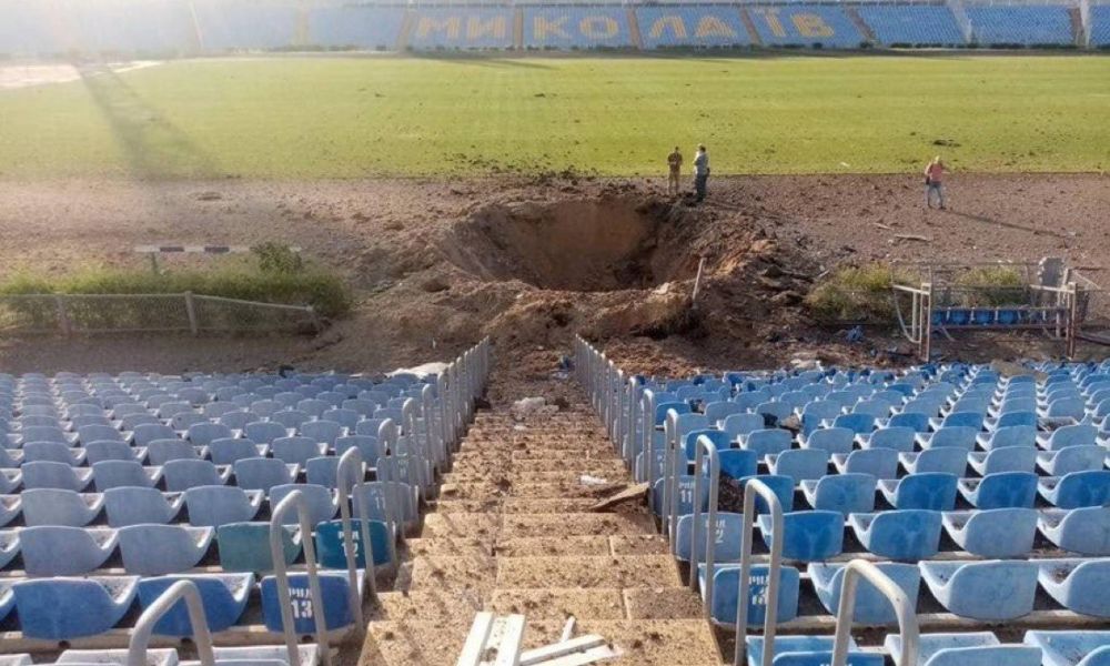 How A soccer Stadium In Ukraine Changed into Into A Big Cavity After Russian Bombings