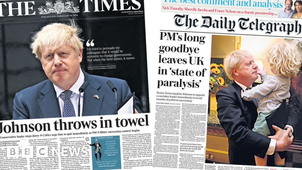 The Papers: Johnson quits and nation in ‘negate of paralysis’