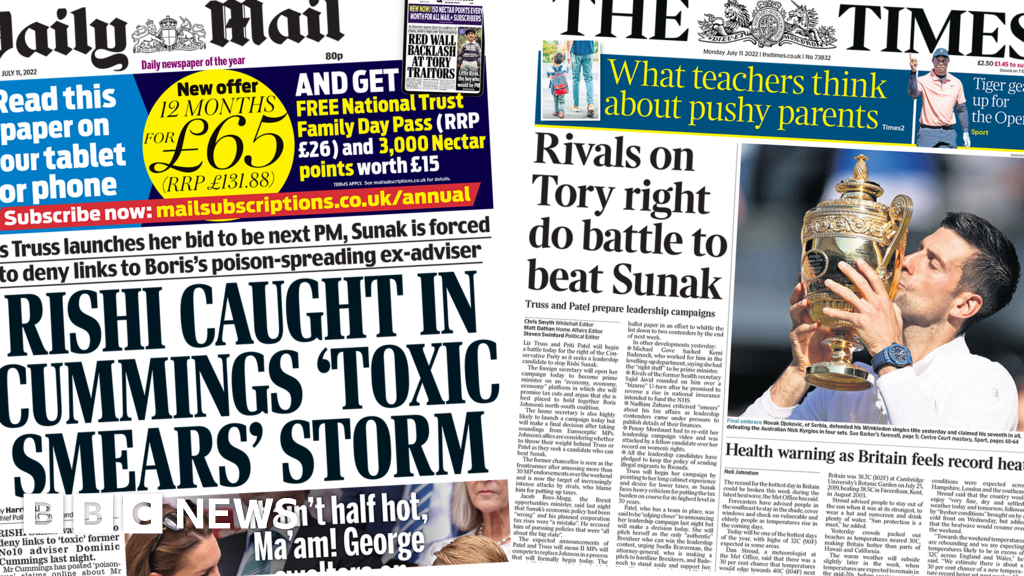 The Papers: ‘Tory opponents trek’ amid ‘toxic smears’