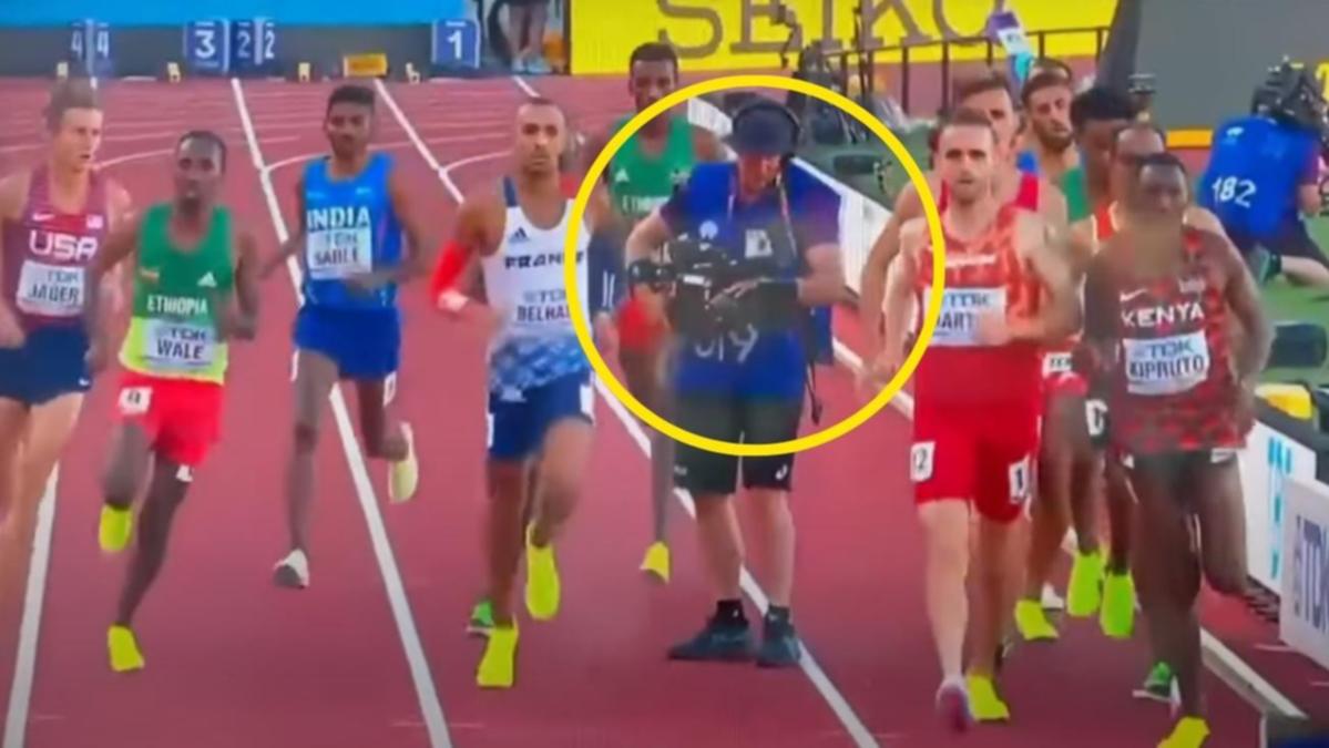 Weird mind-go from oblivious cameraman almost derails 3000m steeplechase at World Athletics Championships in Oregon