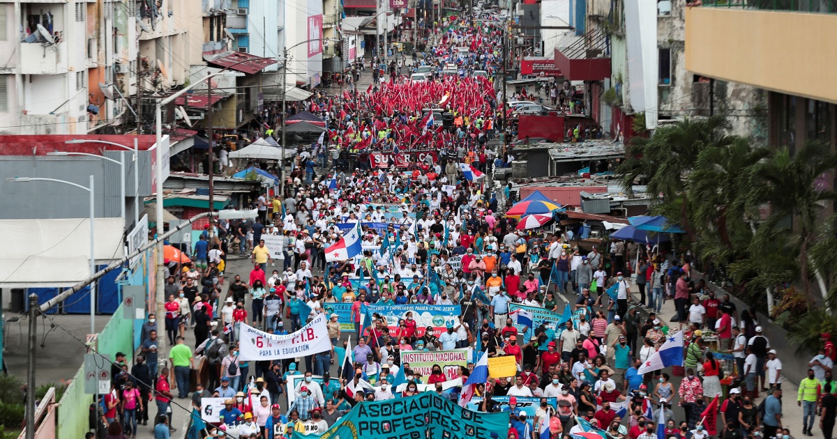 What is in the support of the ideal protests in Panama in years?