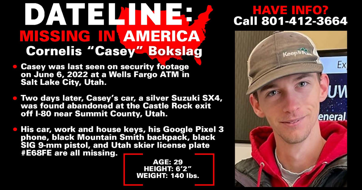 Father determined to hunt down son Casey Bokslag, who disappeared in Salt Lake City, Utah in June