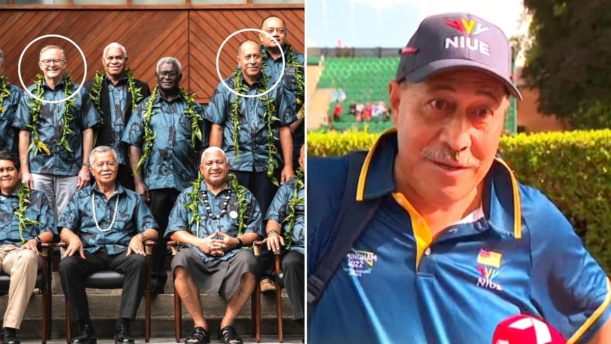 Niue Premier Dalton Tagelagi competes in garden bowls at Commonwealth Games while on annual walk away