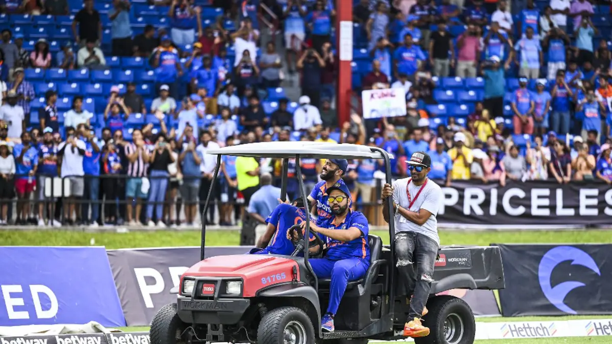 Explore: Rohit Sharma Rides Golf Cart After T20I Series Take vs West Indies, Video Goes Viral