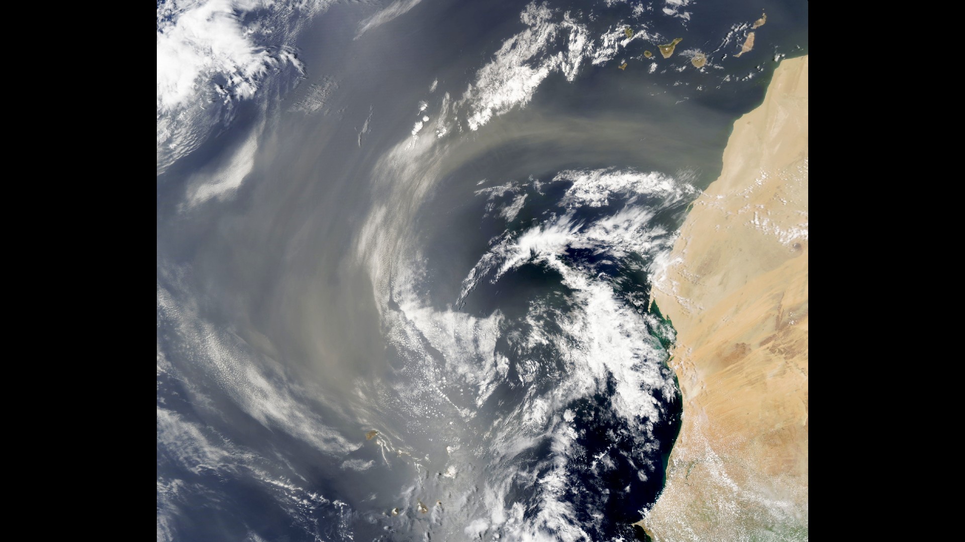 NASA satellite captures Sahara Desolate tract mud plume over the Atlantic Ocean