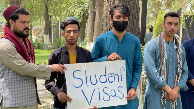 Afghan students converse initiating air Indian Embassy in Kabul over visas