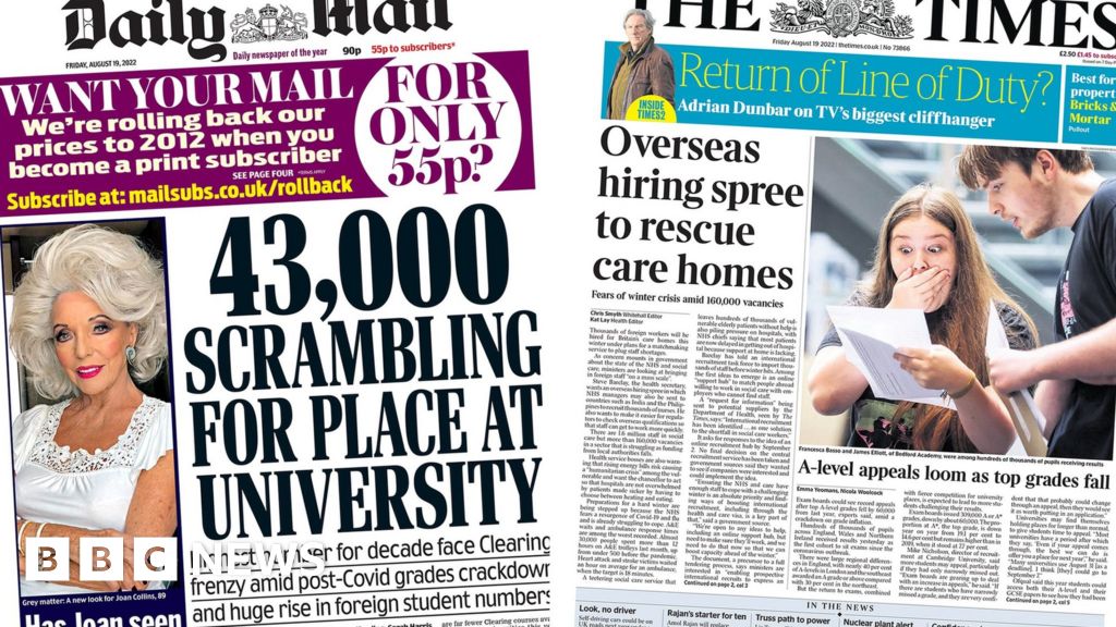 The Papers: Uni run and ‘hiring spree for foreign places carers’