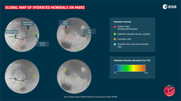 Planetary Scientists Create First Global High-Resolution Map of Martian Aqueous Minerals