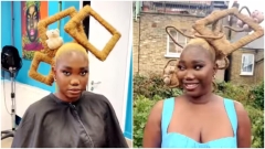 Hair artist develops sensational sculpture on female’s head. Viral video