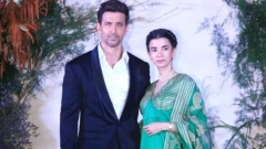 Hrithik Roshan, sweetheart Saba Azad look lost in each other at a wedding event. Enjoy