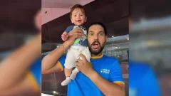 Yuvraj Singh’s child ‘flies’ like superhero #Watch